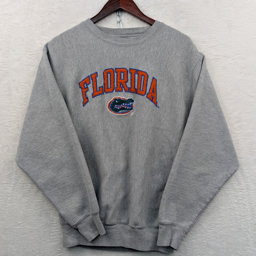 VTG Florida Gators Sweatshirt Mens L Gray Steve & Barry's NCAA Reverse Weave Y2K